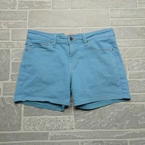 Levi Strauss Signature Shorts Womens Size 10 Blue Canvas Stretch Waist 5" Inseam